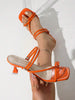 Adjustable Buckle Thin Strap Square Toe Kitten Heel Thong Mules, Patent Leather Slip On Heeled Sandals For Summer Party Daily Wear